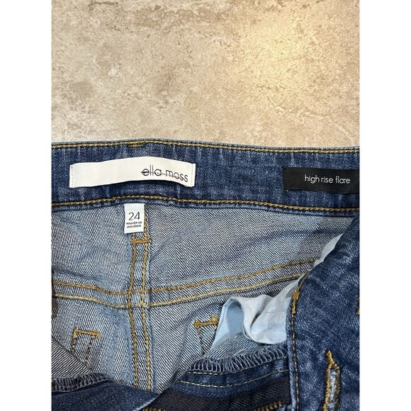 Ella Moss High Rise Flare Jeans Size 24 Blue Wash Classic Stretch‎ Denim - Picture 3 of 3